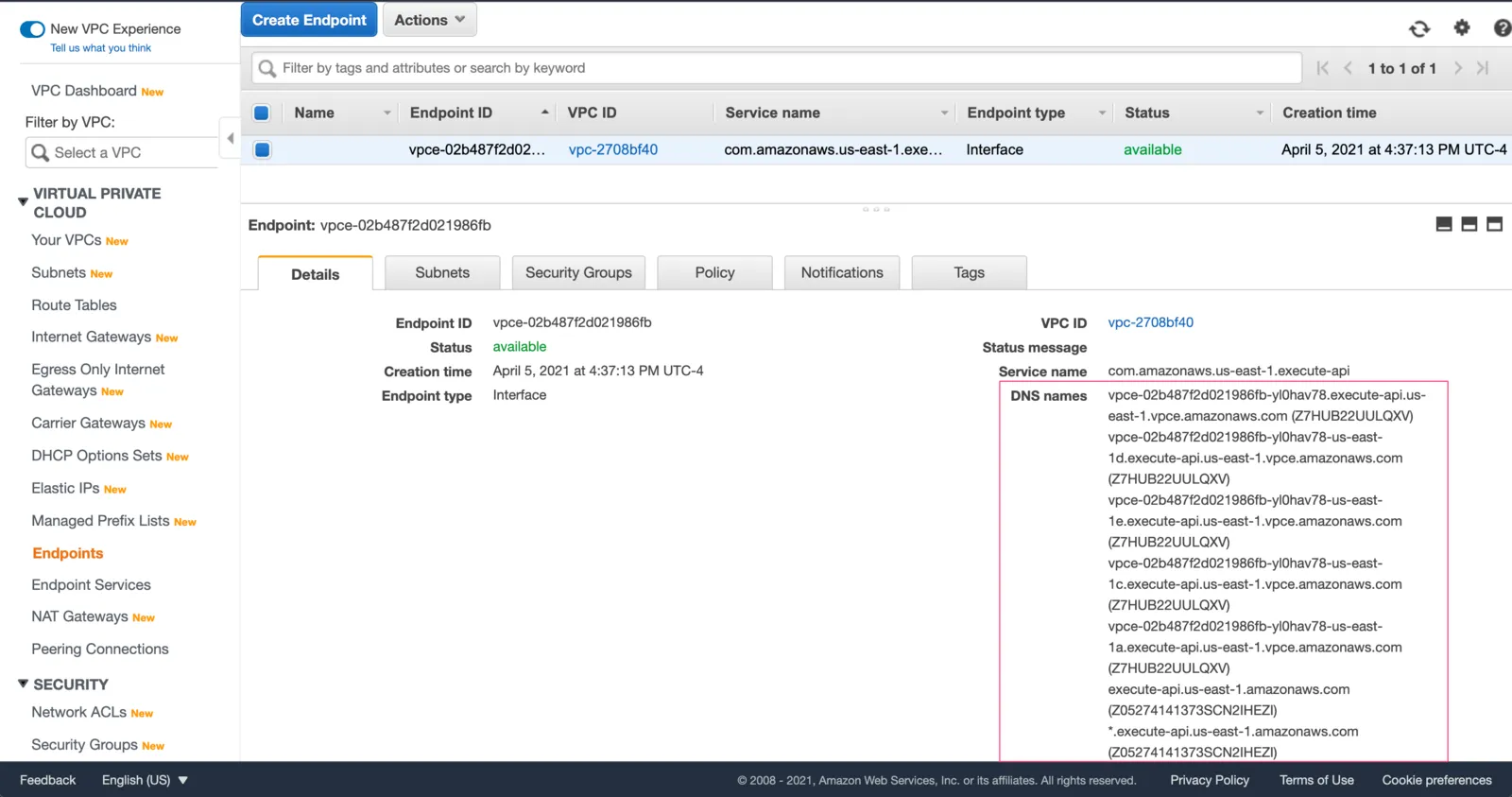vpc endpoint